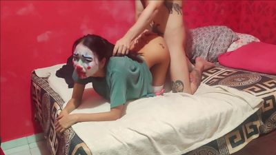 Sexy Clownette Sucks And Fucks Big Dick Until She Gets A Huge Load Of Cum - hclips.com