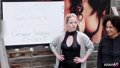 Mia Adler & Lia Amalia German Pick Up Stranger for No Condom Threesome Fuck - porntry.com - Germany