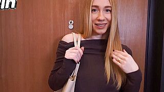 Hot blondie cheats husband with a sneaky fuck, her hottest suck off ever! - ah-me.com