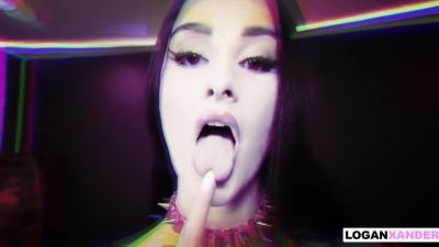 Logan Xander And Violet Voss - Slender Goth Angel Lets Play With Her Feet And Fuck Her Pussy - hotmovs.com