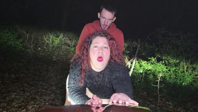 Big Tits French Girl Abricot Sucree Gets Fucked Doggystyle Outdoor in Forest at Night - xxxfiles.com - France