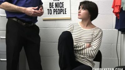 Wrex Oliver - Petite Teen Brunette Office Babe Caught Stealing - Security Guard Strip Search & Hard Punish Creampie - xxxfiles.com - Britain