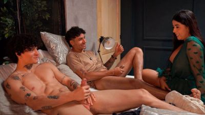 Stepmom Catches Stepson and Friend Jerking Off - Teaches Them a Hot Lesson with Blowjob and Threesome - xxxfiles.com - Spain - Colombia