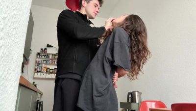 Nia gets dominated by Noah in rough kitchen fuck - amateur doggy style with big ass and cum in mouth - porntry.com - Germany