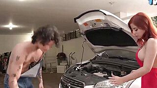 Jordy fabian, car mechanic, provides buxom honey with steamy lush bum and large boobs in mechanic garage - - ah-me.com