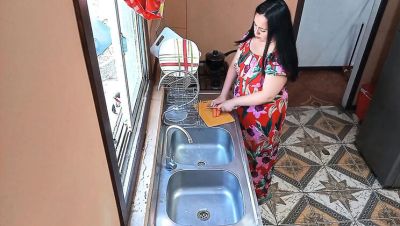 Amateur Stepmom with Big Ass and Soft Tits Fucked Hard in Kitchen Doggystyle - veryfreeporn.com