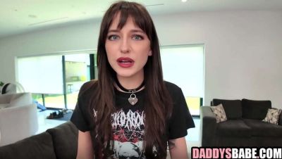 Mike Mancini - Lana Smalls - Stepdad Fucks Goth Stepdaughter Lana Smalls in Fishnets - POV Blowjob & Hardcore Sex - porntry.com