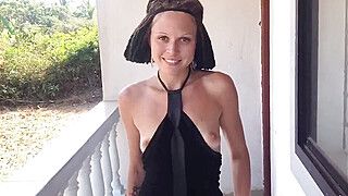 Tattooed beauty gets big dick from ass to mouth on the balcony - ah-me.com