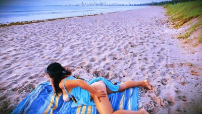 Hairy MILF Gets Fingered by Stranger on Public Beach - Big Natural Tits & Perfect Ass - veryfreeporn.com - Britain