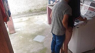 Married housewife pays washing machine repairman with her ass while husband is away - ah-me.com