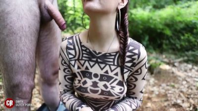 Dutch teen student gets bukkake facial and swallows cum during outdoor lunch break - xxxfiles.com - Netherlands