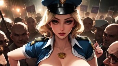 Spicy Toons Hentai: Busty Police Officers Fuck Protestors with Big Natural Tits in Public Gangbang - xxxfiles.com - Usa