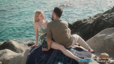 Luna & Sage Outdoor Beach Sex - Amateur Blonde Couple Doggystyle POV 4K - porntry.com - Britain