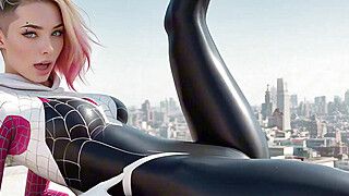 Her Spider-suit hugs every curve as she finally allows herself to feel anal ecstasy (AI Porn) - ah-me.com