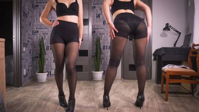 Secretary MILF Teases in Tight Black Pantyhose and High Heels - Long Legs Solo Striptease - xxxfiles.com