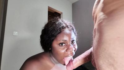 Big Black BBW Gives Amazing Blowjob and Swallows Cum - Amateur Homemade - veryfreeporn.com