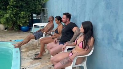 Wife's Friend Secret Fuck - Sneaky Group Sex with Hot Latina Amateur - xxxfiles.com - Brazil