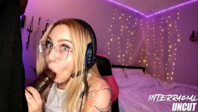 Big Booty Podcaster Gracie Squirts Face Fucked Live by BBC Daddy Blackstar Xxx - POV Deep Throat - porntry.com