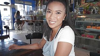J Mac - Touching a Hot Booty Latina Waitress While She Attends Customers - ah-me.com