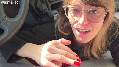Alma Sol - Risky Quick Blowjob On Highway To Good Boy Ends With Abundant Facial [eng Sub] - hclips.com