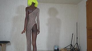 Her skinny ebony body and tits are perfect and she is also goofy - ah-me.com