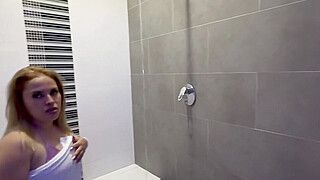 I call the plumber to fix my shower, and he ends up splashing his cum on my face. - ah-me.com