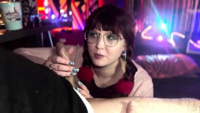 Amateur Teen Brunette with Glasses Gives Perfect Blowjob to Dad's Best Friend - Cum Swallow - veryfreeporn.com - Britain