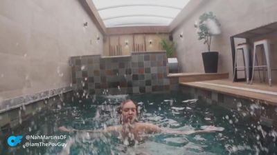 Loira Brasileira - Pov: Entering The Pool With This Hot Brazilian Blonde And Grabbing Her Beautiful Ass - hotmovs.com - Brazil