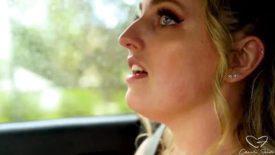 Charlie Forde - Blonde MILF Charlie Forde Gets Dirty in Backseat Car Interview - No Panties, Tits Out on Rainy Day Drive - xxxfiles.com - Britain