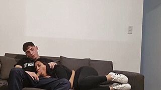 My neighbor catches me jerking off and I have to fill her mouth with my cock and she's a very slutty Argentinian busty woman - ah-me.com - Argentina
