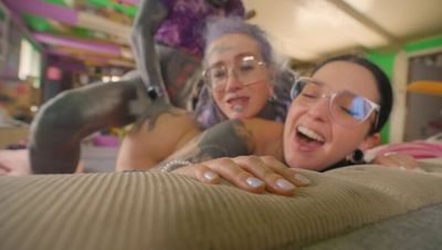 Goth Threesome ANAL POV - Two Glasses Girls Fuck Hard - ATM, Blowjob & Cumshot - porntry.com - Germany - Italy - Britain
