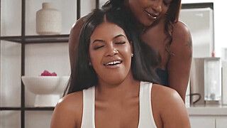 Maya Farrell - Destiny Mira - Ebony Couple Swap Turns to a Squirting Foursome - ah-me.com