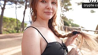 Anal creampie with random stranger in the woods! Public ass fucking at its hottest. - ah-me.com