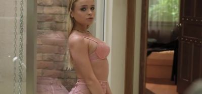 Busty Blonde Alexa Takes Two Cocks in Pink Lingerie - inxxx.com