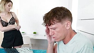 Caught Jerking Gets Anal Reward from Busty Cougar - ah-me.com