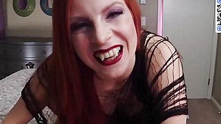 A goth redhead in black latex takes control in a sequence of femdom - ah-me.com