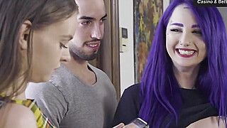 Redhead chick and shaven guys have fun - ah-me.com