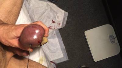 Long needles into balls - fetishpapa.com