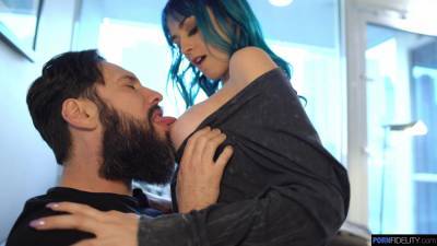 Jewelz Blu - Blue haired chick Jewelz Blu is fucked by bearded boyfriend - anysex.com