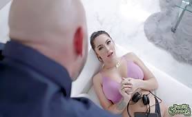 Uncle - Lucky step uncle pummels MJ Fresh Latina pussy from below - al4a.com