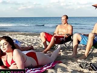 Beach bait and daugher swapping - sunporno.com