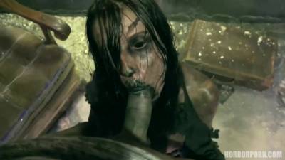 A hunter has stumbled upon a forest cottage and ended up getting a blowjob from an undead - upornia.com