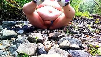 Fat Hippie redhead masturbating by a creek naked PUBLIC velma voodoo - xvideos.com