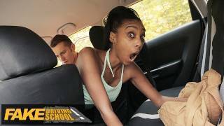 Fake Driving School Ebony Brit Asia Rae Gets Stuck and Fucked - pornhub.com - Britain