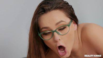 Aften Opal - Doggystyle and UnderCOVER Blowjob by brunette nerd in eyeglasses Aften Opal - xhand.com - Usa