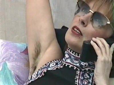 Hairy mom with super hairy armpits chatting on the phone - fetish solo masturbation - xhand.com - Germany