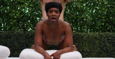 Ebony babe casts for porn the hard way until sperm blasts on her fine ass - alphaporno.com