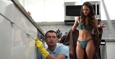 Johnny Love - Slim babe fucks with the plumber until hubby returns home - xbabe.com