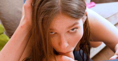 Superb teen gives her man perfect blowjob and fucks like a pro in hot POV - alphaporno.com