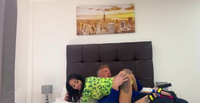 Tattooed brunette Tina Tolley rides a big cock in 69 sex position - alphaporno.com